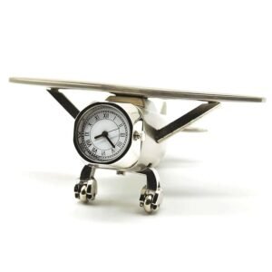 Aeroplane Miniature Table Clock & Paper Weight – Stylish Analog Desk Clock with Roman Numerals, Vintage Home Office Decor & Corporate Gift